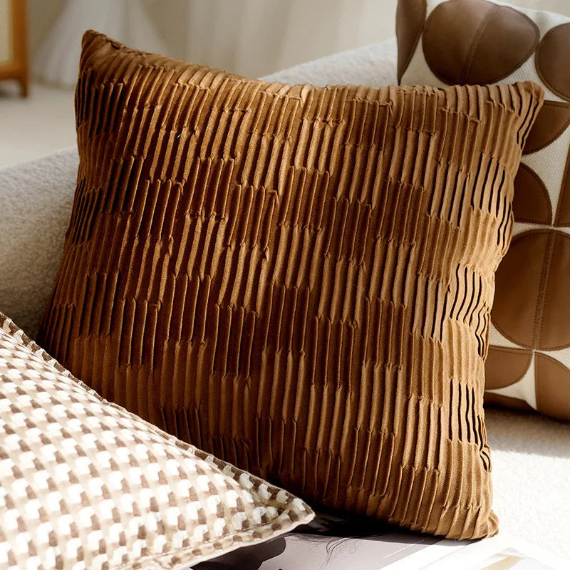 30X50/45X45CM Brown Throw Pillow Cover French Light Luxury Forest Stamping Waist Cushion Cover Decor Home Decorative Pillowcase