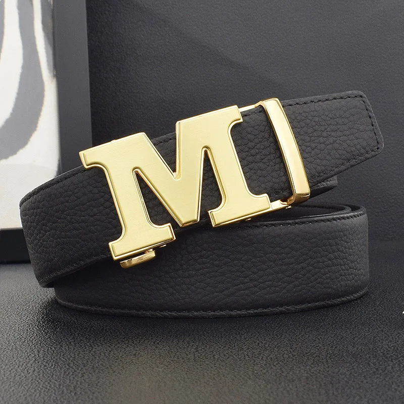 Men’s Luxury White Leather Belt