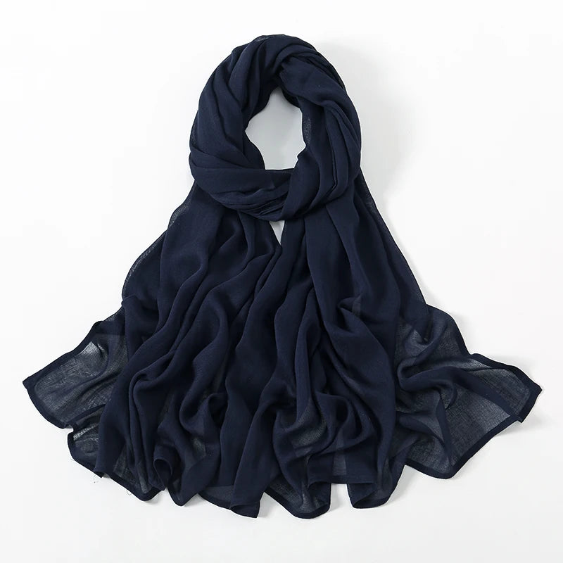 Cotton Rayon Modal Hijabs Scarf Solid Headscarf Wraps Big Size Plain Shawls Muslim Women Hijab Islamic Turban Headband 190*85cm