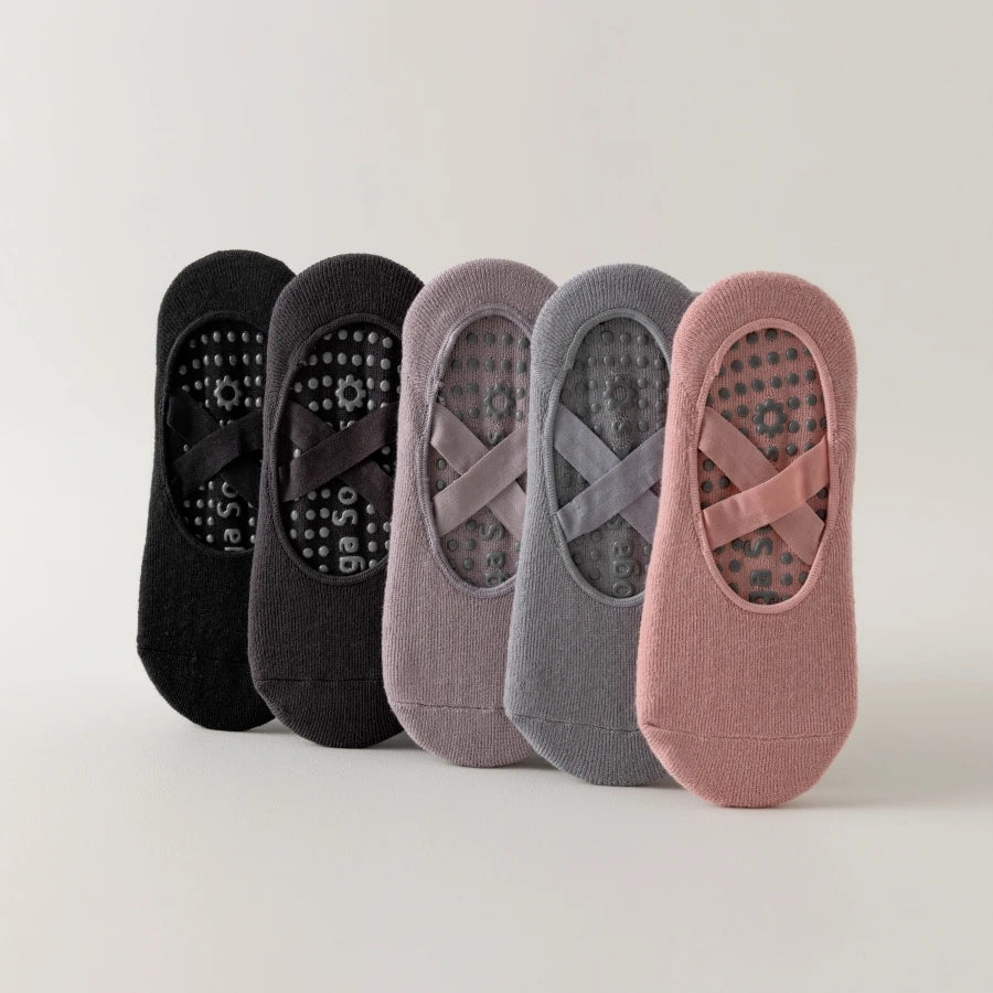 5pairs, Irisbear Womens Pilates Socks with Grips Non Slip Yoga Socks Barre Gym Athletic Grippy Socks for Women