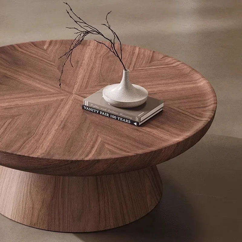 Italian Wood Coffee Table Modern Simple Clear Minimalist Designer Side Table Round Antique Mesas Bajas Lounge Suite Furniture