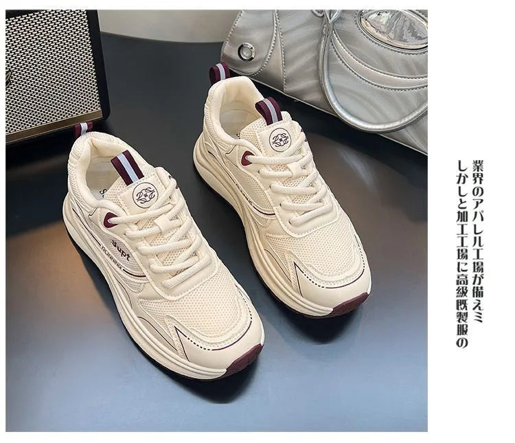 Height Increase Women Vulcanized Shoes Autumn New Lightweight Lace Up Platform Sneakers Comfort Breathable Non Slip Casual Shoes