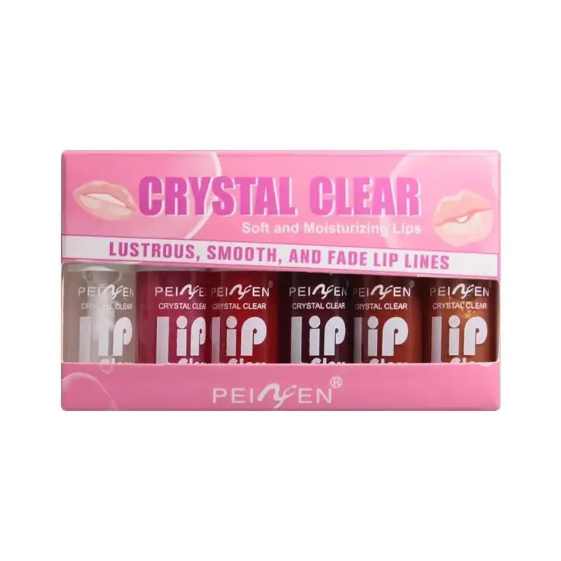 6pcs Hydrating Mirror Lip Gloss Set – Shimmer Tint Collection