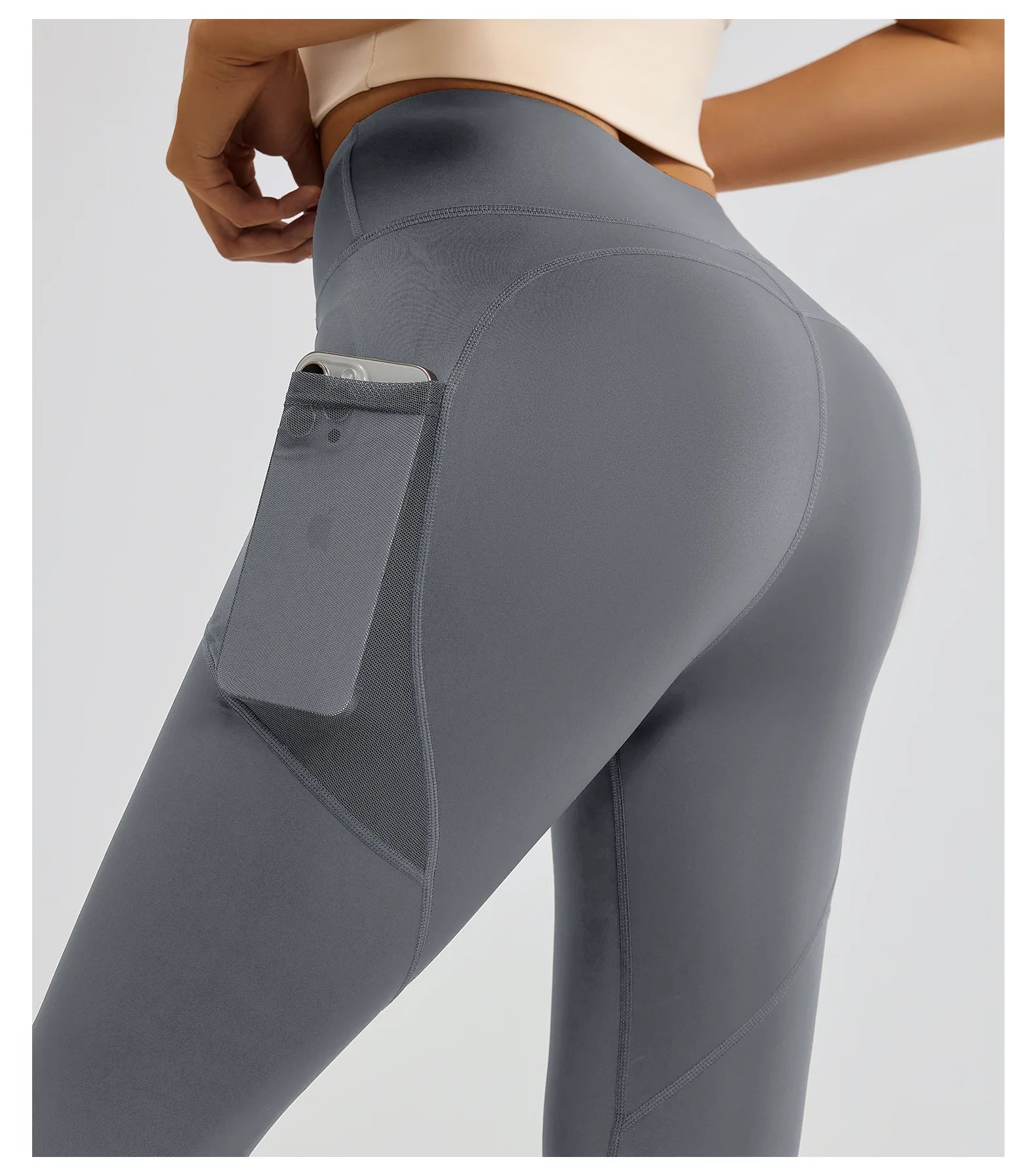 2026Spring Summer New Women's Yoga Pants Tight Peach Hip Leggings Pocket High Waist Belly Tight Trousers Sports Riding Pants Fit