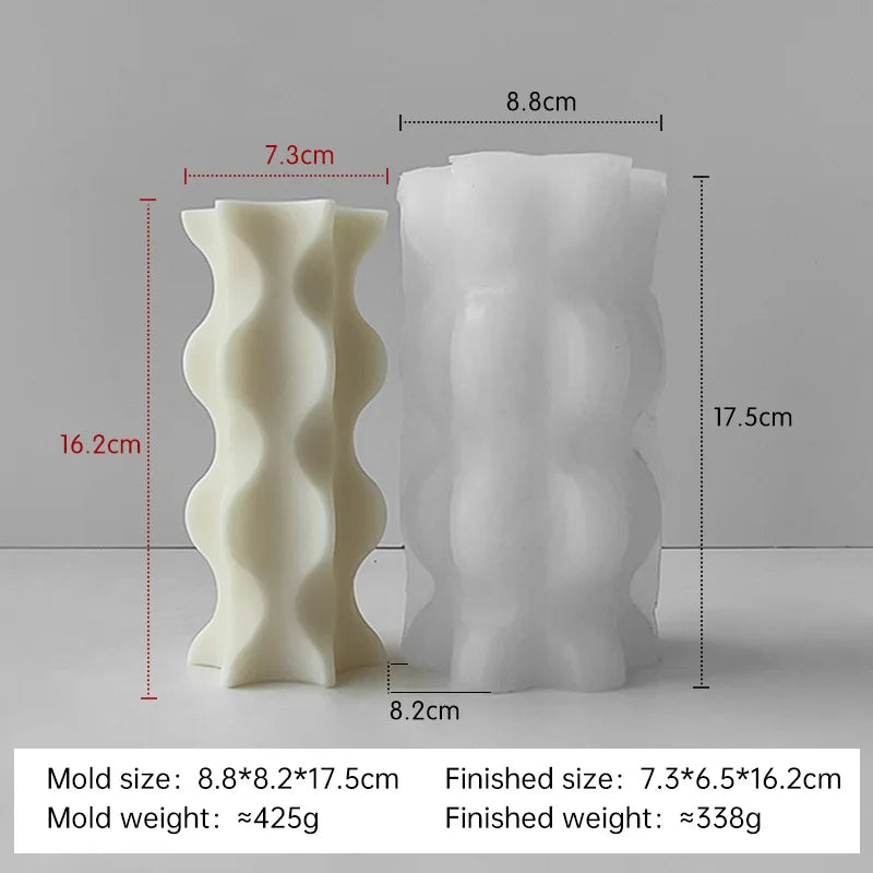 Striped Cylinder Silicone Candle Mold – DIY