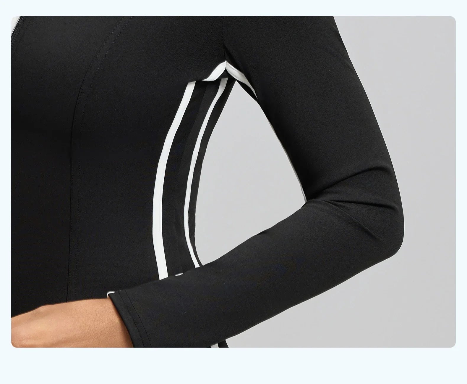 Striped 2pcs Yoga Gym Set Women Long Sleeve Zipper Sport Jacket Hip Lifting Leggings Fitness Running Tops Flare Pants Tracksuit