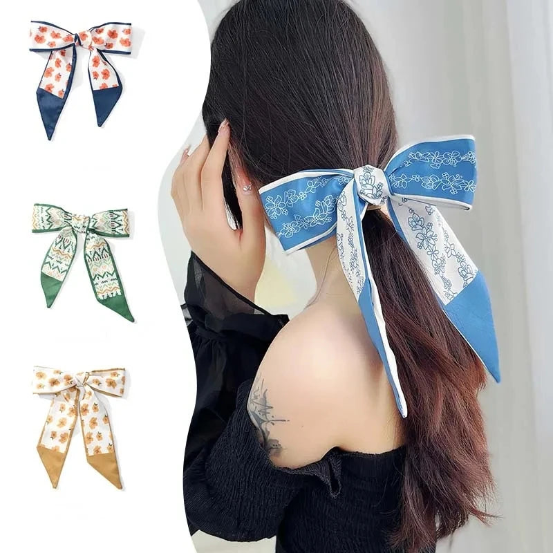 2-6pcs/set Series Silk Satin Scarf Women Cloth Hair Bands Headdress Accessories Lady Scarves Ribbon Neck Ties for Bag Handle