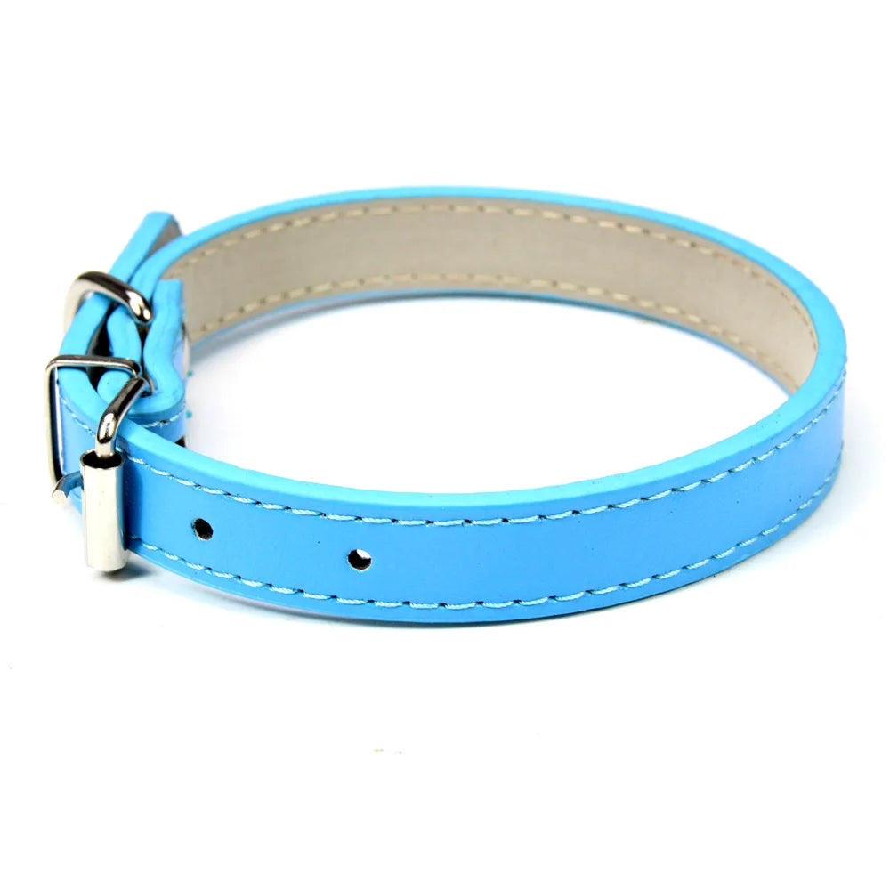 Soft Leather Adjustable Pet Collar (Dog & Cat)