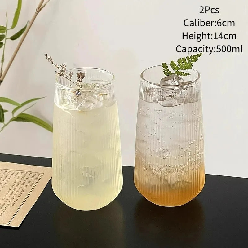 Striped Glass Cocktail Cup