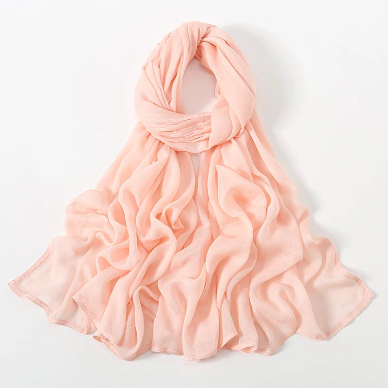 Cotton Rayon Modal Hijabs Scarf Solid Headscarf Wraps Big Size Plain Shawls Muslim Women Hijab Islamic Turban Headband 190*85cm