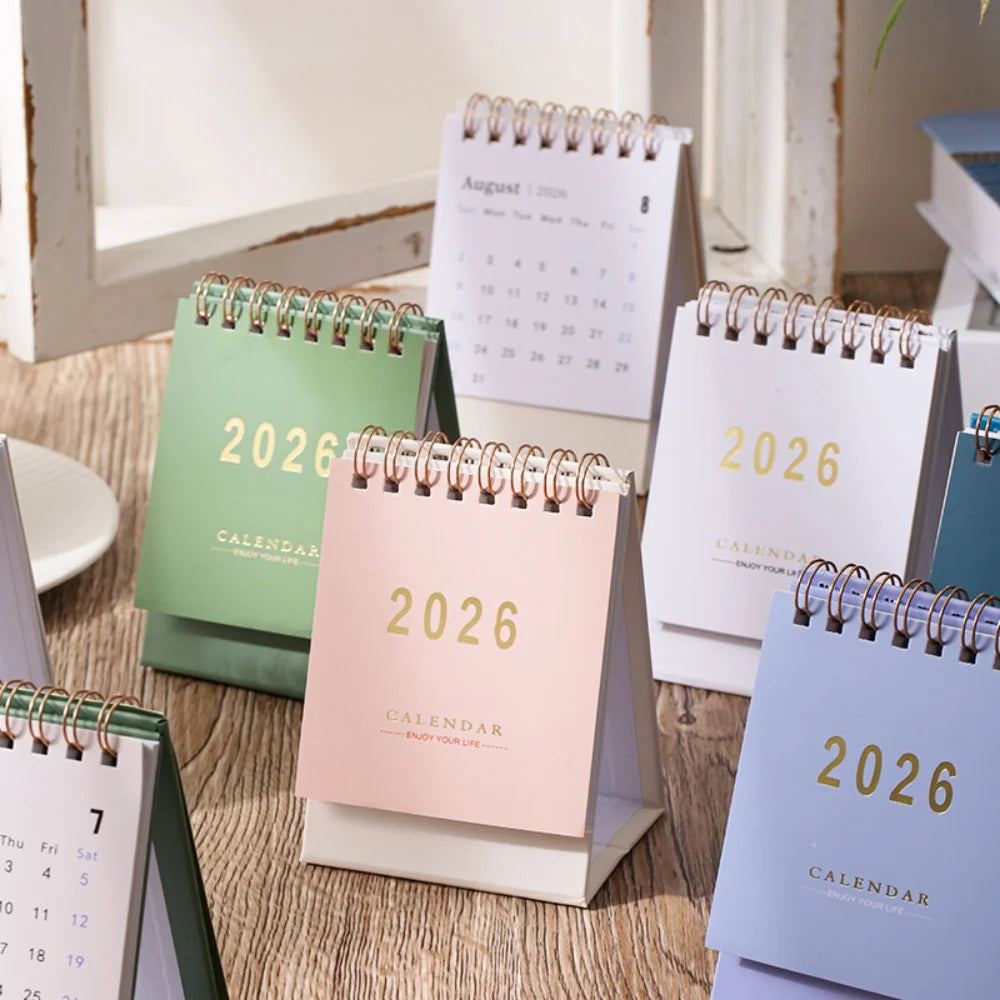 2026 Mini Morandi Desk Calendar – Small & Stylish