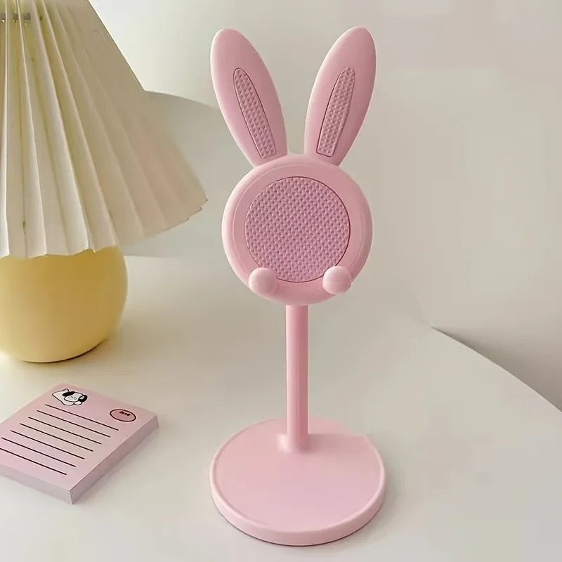 Pink Cartoon Little Rabbit Desktop Mobile Phone Stand Tablet Computer Stand Adjustable Telescopic Lift Student Lazy Person Stand