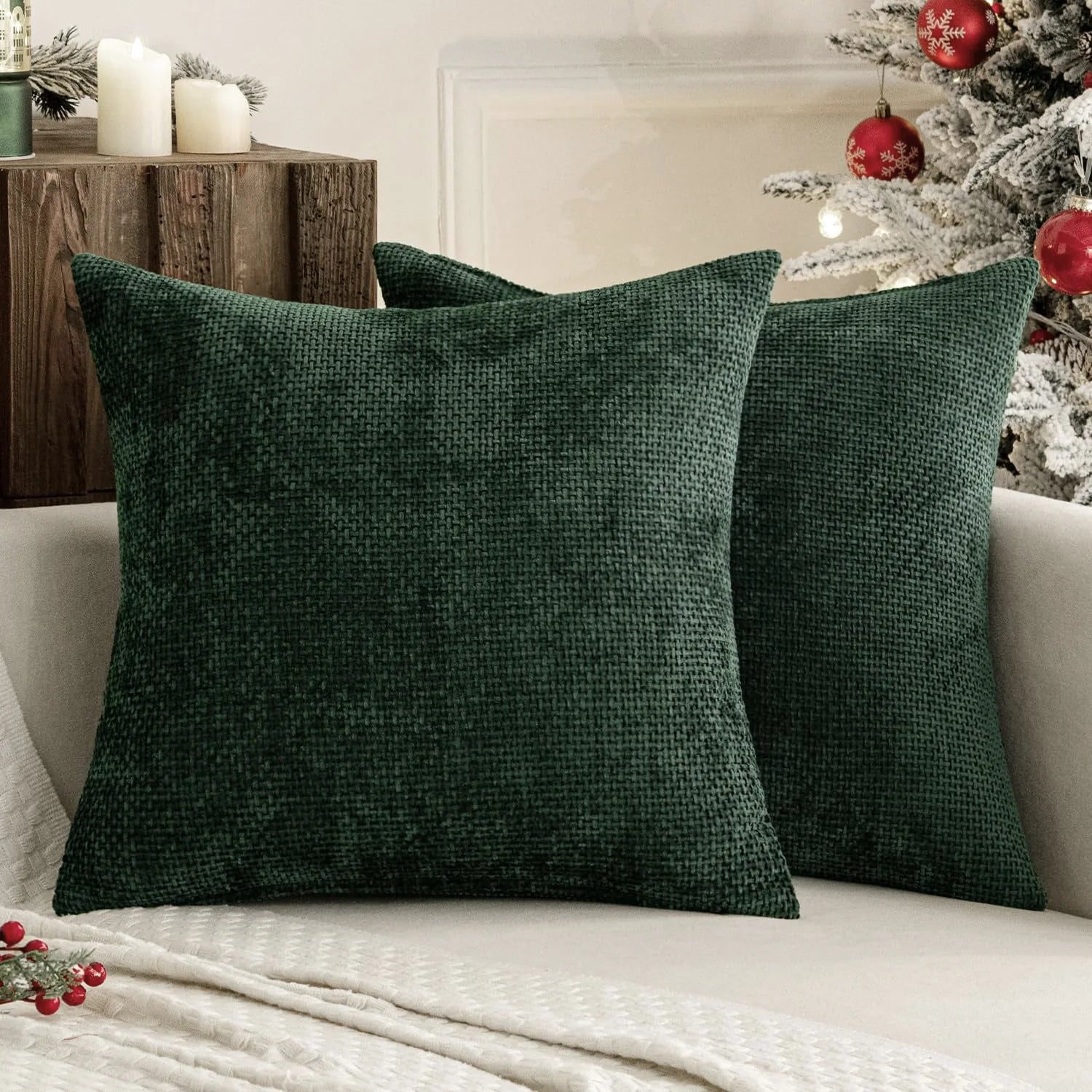 1pcs Chenille Throw Pillow Cover Soft Solid Color Cushion Case with Cross Woven Design Decorative Pillowcase Sofa Bed Home Decor