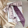 1pc French Scarf Butterfly Tie Hair Retro Oil Print Hair Ribbon Scarf Women Neck Tie Bag Headscarves Floral Bands Headband