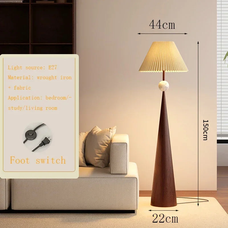 Wabi-sabi Minimalist Floor Lamp Cloth Cover Art Decorative Japan Designer Stand Lights Living Sofa Bedroom Bedside Floor Light