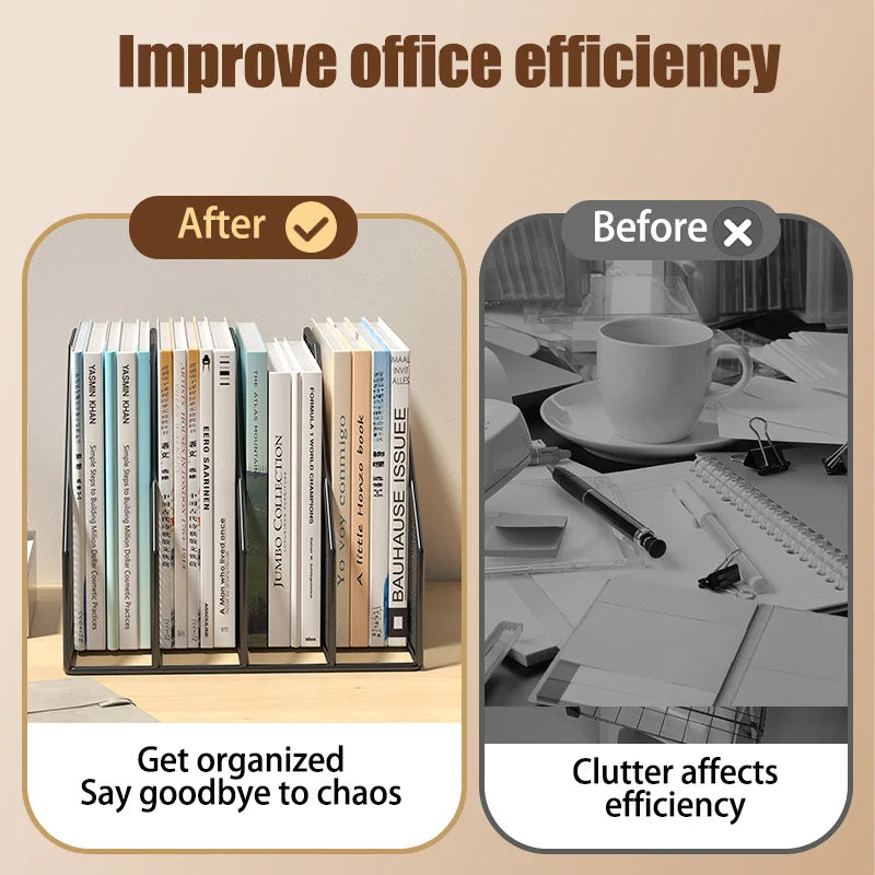 Metal Desk File Rack – Standing Organizer