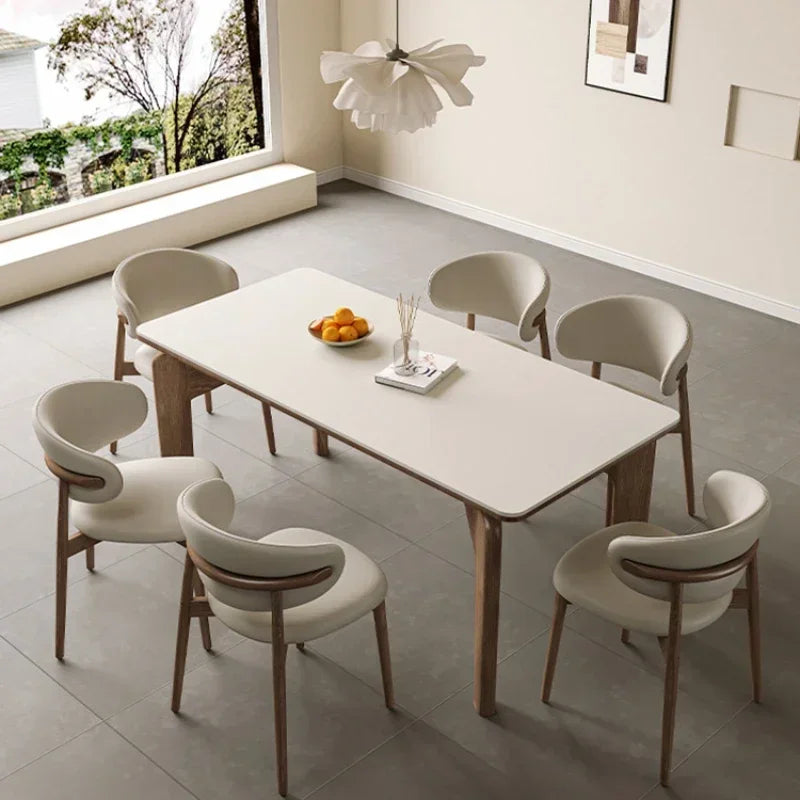 Dining Table Simple Home Modern Auxiliary Service Designer Meeting Marble Dining Table Low Square Large Mesa Plegables Furniture