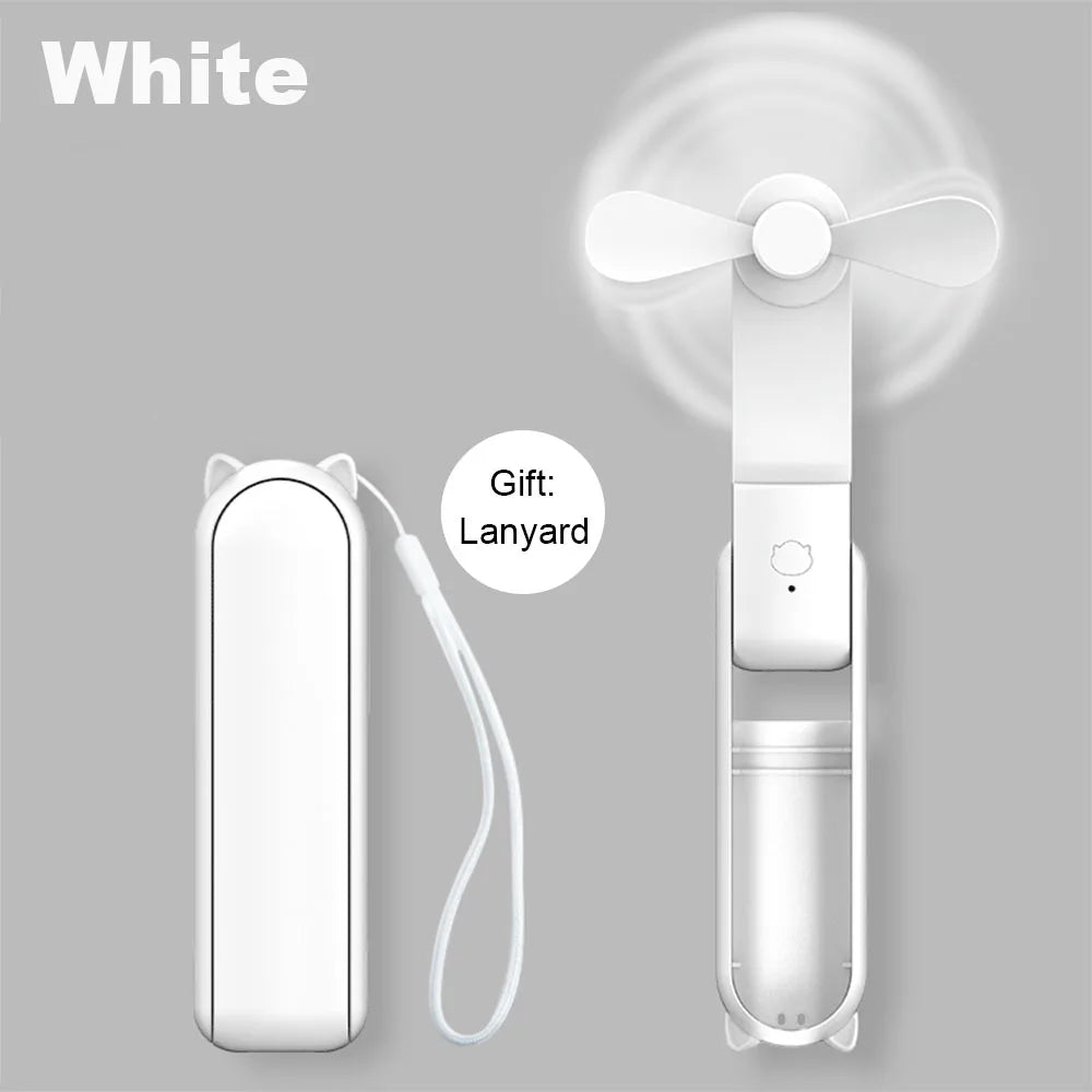 Portable Mini Fan – USB Rechargeable, Foldable (2000mAh)