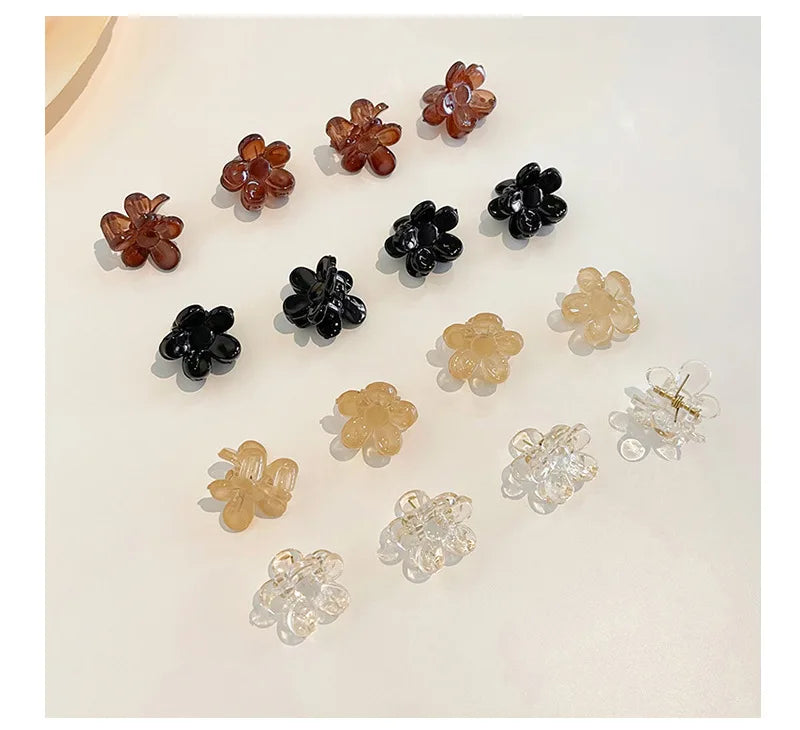 10pcs Korean Mini Floral Hair Claw Kawaii Hair Clip Claw Clamp Braid Clips Headwear Girls Women Hair Accessories