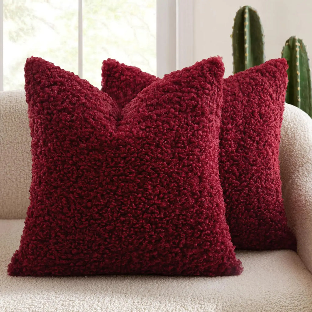 Lamb Fleece Pillow Cover Plush Teddy Curly Thickened Pillowcase Soft Modern Minimalist Nordic Sofa Cushion Case Cozy Home Decor