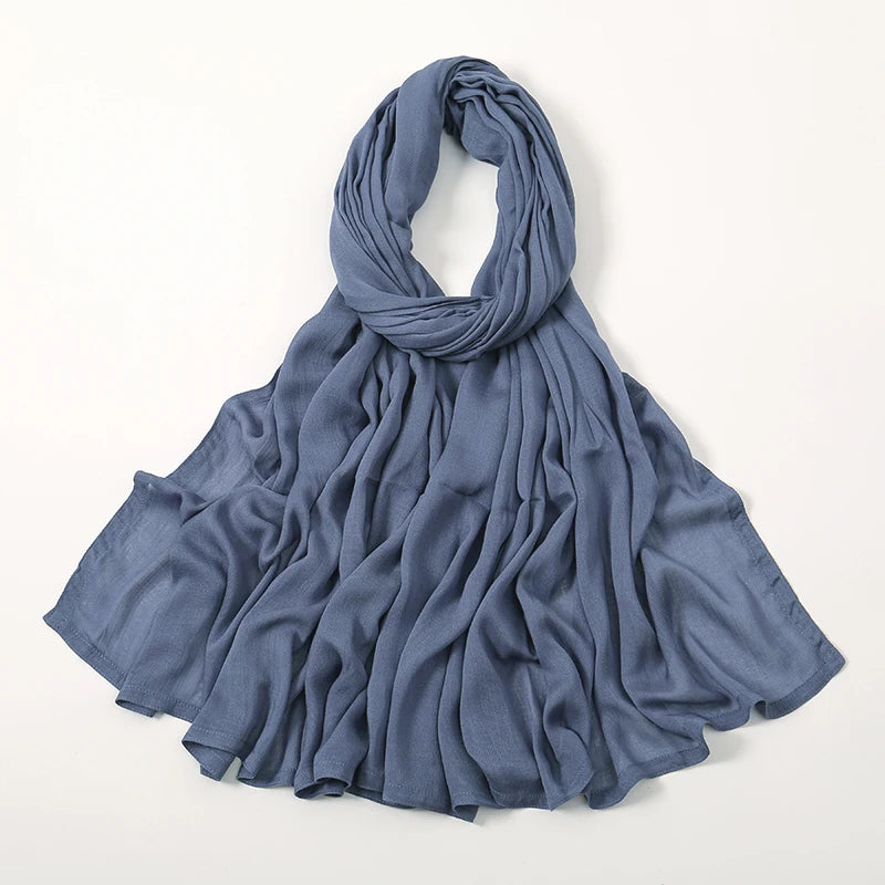 Cotton Rayon Modal Hijabs Scarf Solid Headscarf Wraps Big Size Plain Shawls Muslim Women Hijab Islamic Turban Headband 190*85cm