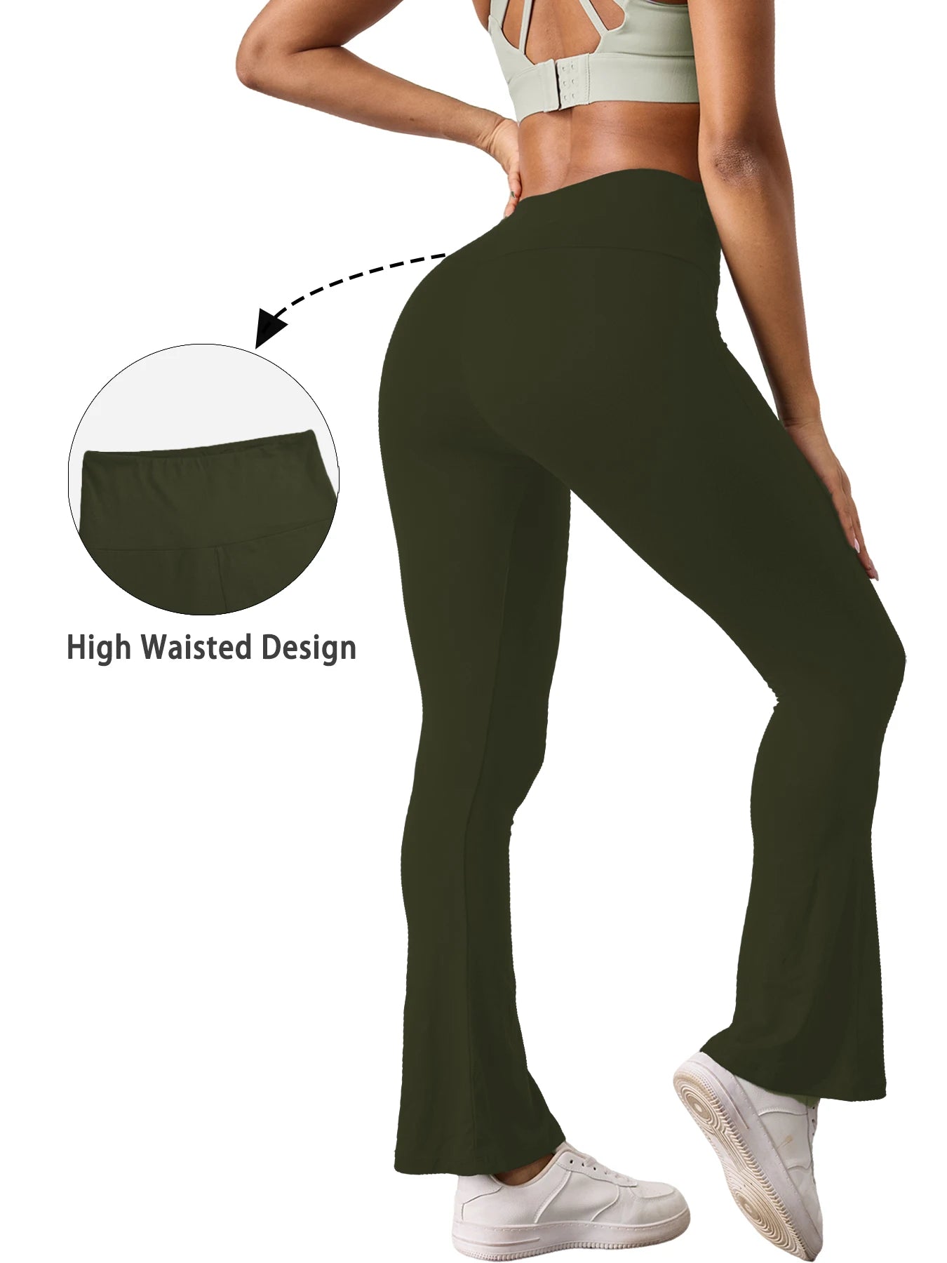 Women's Super Soft Flare Pants High Waisted Tummy Control Workout Yoga Leggings Bell Bottoms