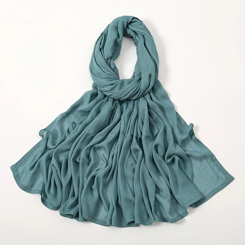 Cotton Rayon Modal Hijabs Scarf Solid Headscarf Wraps Big Size Plain Shawls Muslim Women Hijab Islamic Turban Headband 190*85cm