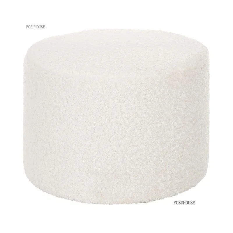 Modern Living Room Furniture Minimalist Shoe Changing Stool Nordic Lambswool Footrest Leisure Ottomans Designer Hallway Ottoman
