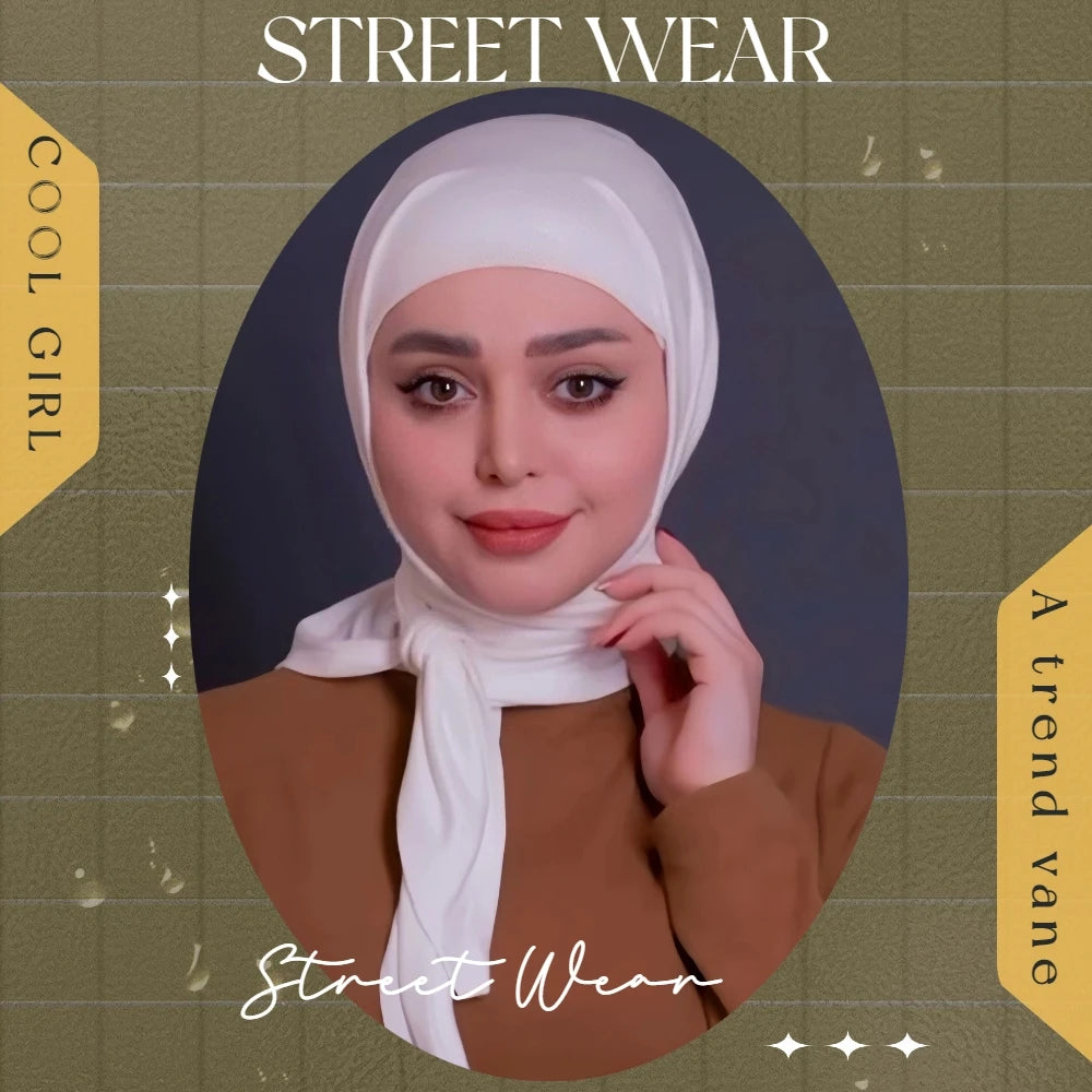 2024 New Solid Color Soft Modal Triangle Scarf Hijab Elastic Mercerized Cotton Wrap for Muslim Woman Hot Sale Headscarf