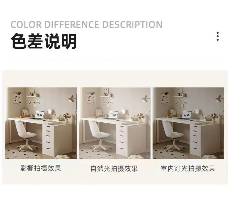 Integrated Cream-Style Study & Work Desk – Girls’ Room