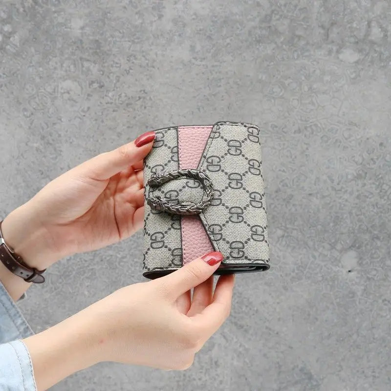 New Style Women's Short Wallet Female Student Three-Fold  Fashionable Mini Small Multi-Card Slot Card Holder
