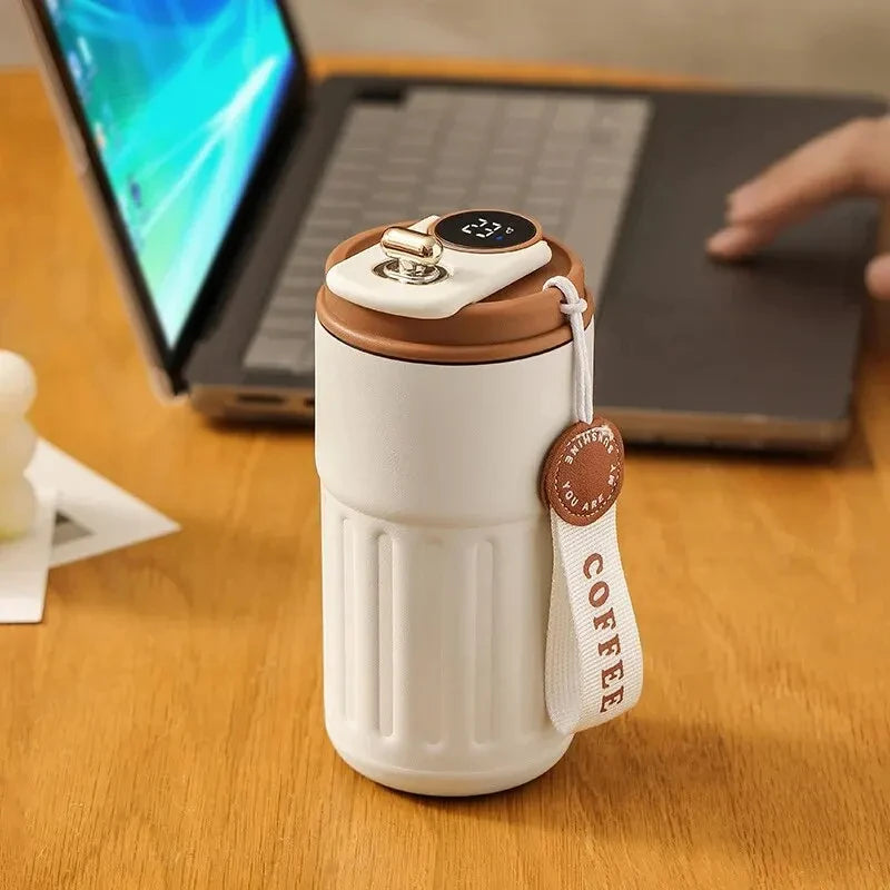 Stainless Steel Insulated Coffee Cup – Temperature Display
