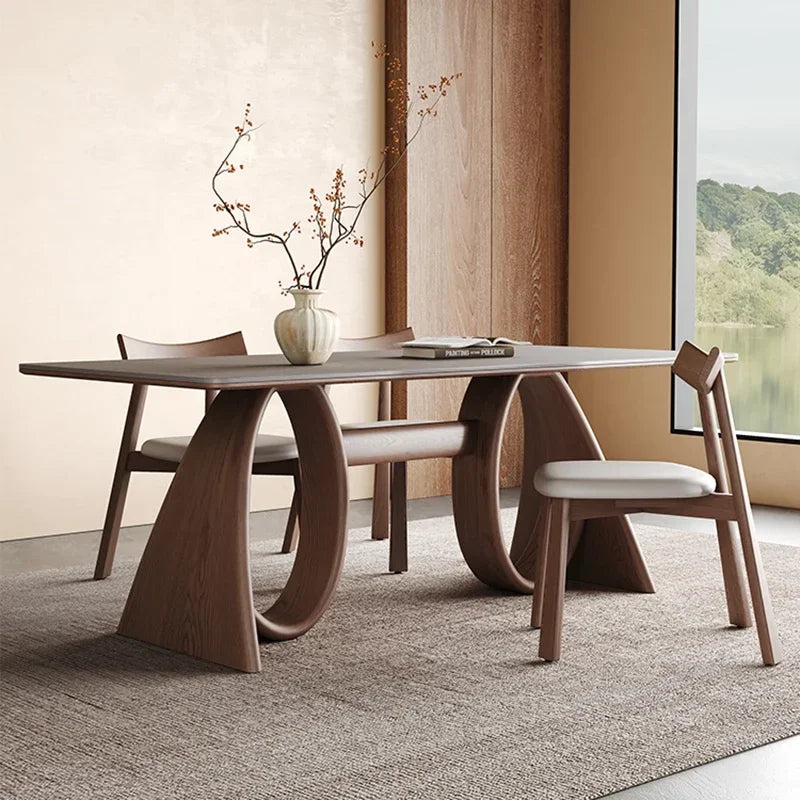 Wood Desk Dining Table Side Modern Nordic Balcony Dining Table Writing Office Designer Living Room Reception Mesa Home Furniture