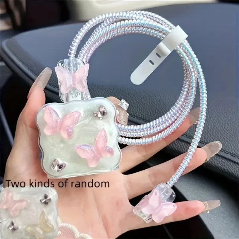Butterfly Charger Protective Case Cable Protector For iPhone 18W/20W Fast Charging Cable Data Anti-break Charger Protective Rope