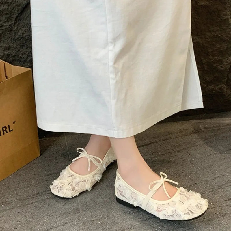Women’s Air Mesh Flower Flats