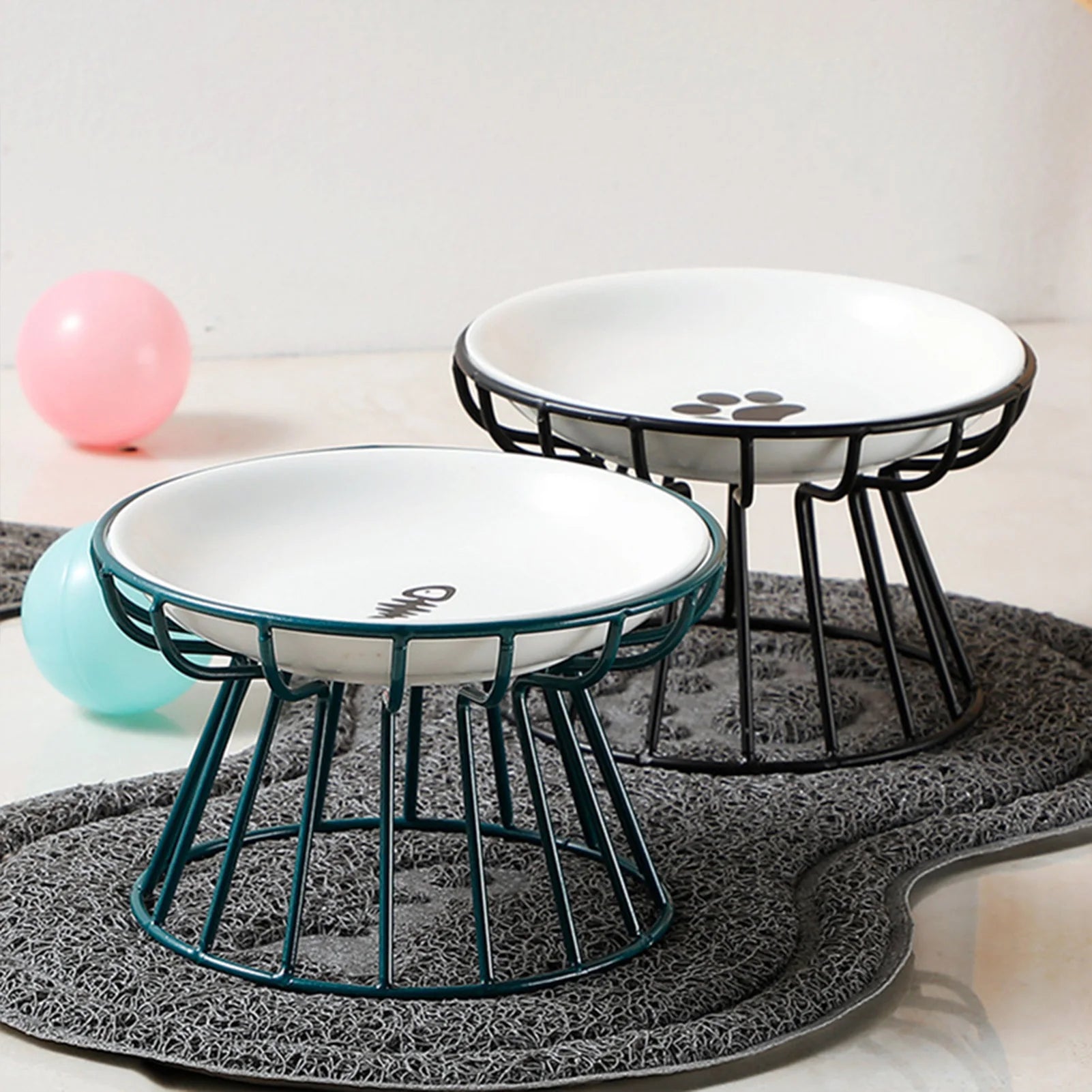 Ceramic Shallow Pet Bowl – Non-Slip