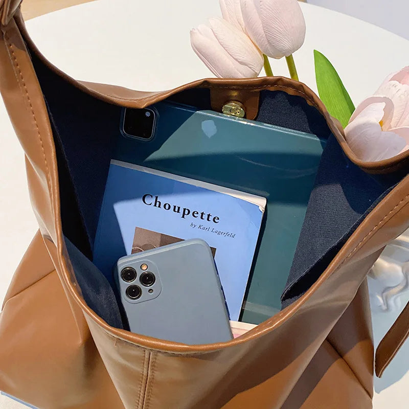 New Retro Women’s Tote Bag – Simple Large Shoulder Handbag