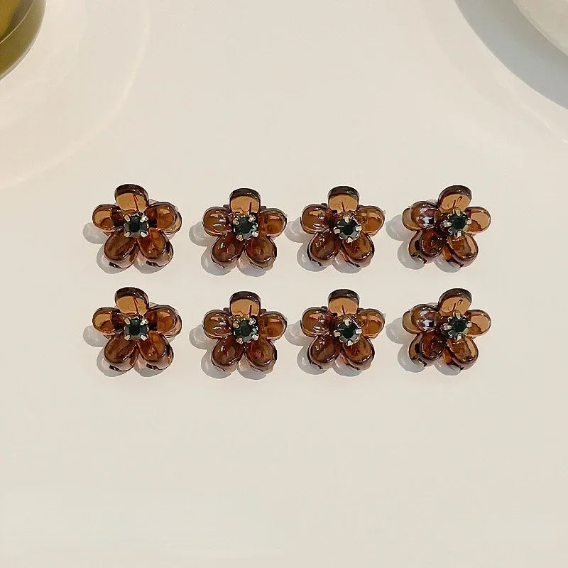 10pcs Korean Mini Floral Hair Claw Kawaii Hair Clip Claw Clamp Braid Clips Headwear Girls Women Hair Accessories