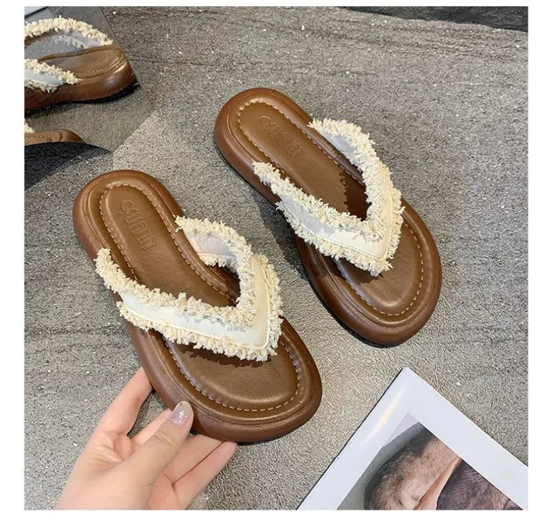 Women Roman Cool Slippers Retro Flip Flops Fashion Sandal Beach Versatile Shoes Vacation Casual Beach Flat Shoes Sandalias Mujer