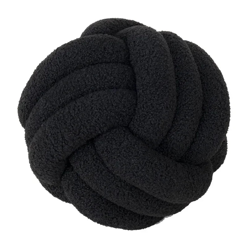 Hand-woven Knotted Ball Pillow Lamb Velvet Roll Pillow Sofa Living Room Household Cushion Head Back Bed Back