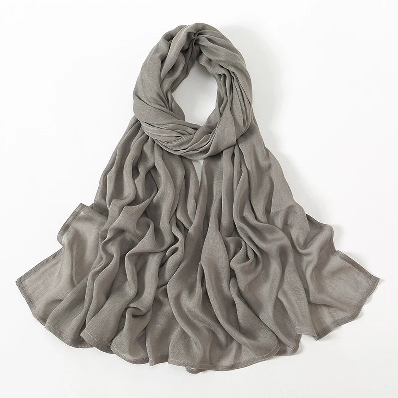 Cotton Rayon Modal Hijabs Scarf Solid Headscarf Wraps Big Size Plain Shawls Muslim Women Hijab Islamic Turban Headband 190*85cm