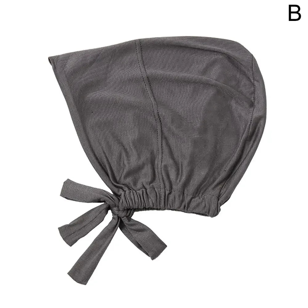 Womens Muslim Stretch Turban Cap Soft Modal Muslim Hat Headscarf Inner Turban Underscarf Modal Hat Bonnet Chiffon Islamic H E4H1