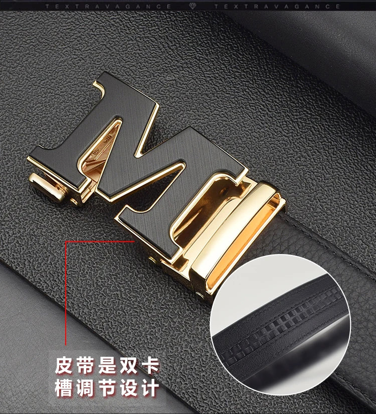 Men’s Luxury White Leather Belt
