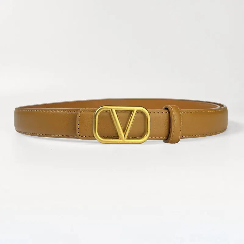Classic ladies belt casual Joker ladies thin belt fashion personality with pants.
