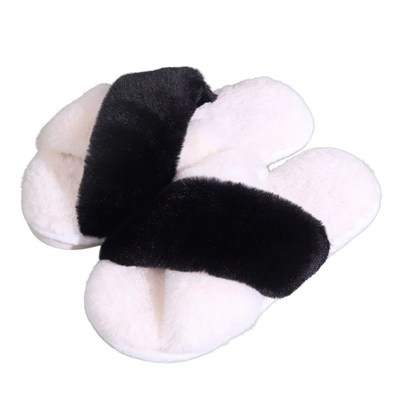 Leopard Plush Women Slippers