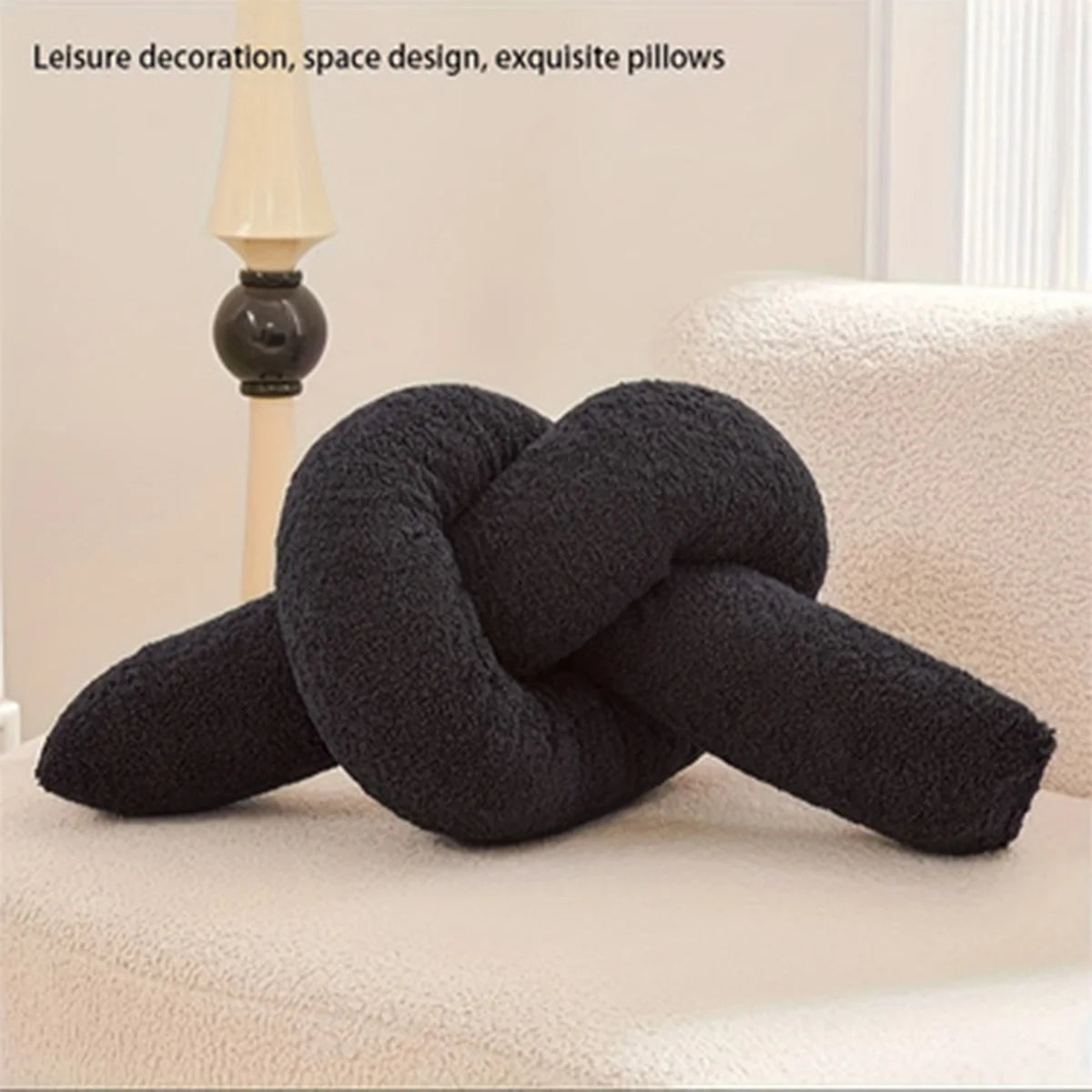 1pc Nordic Style Knotted Bolster Pillow for Sofa Bedroom Office Decor Pillow Gift for Christmas Home Living Room Decorate
