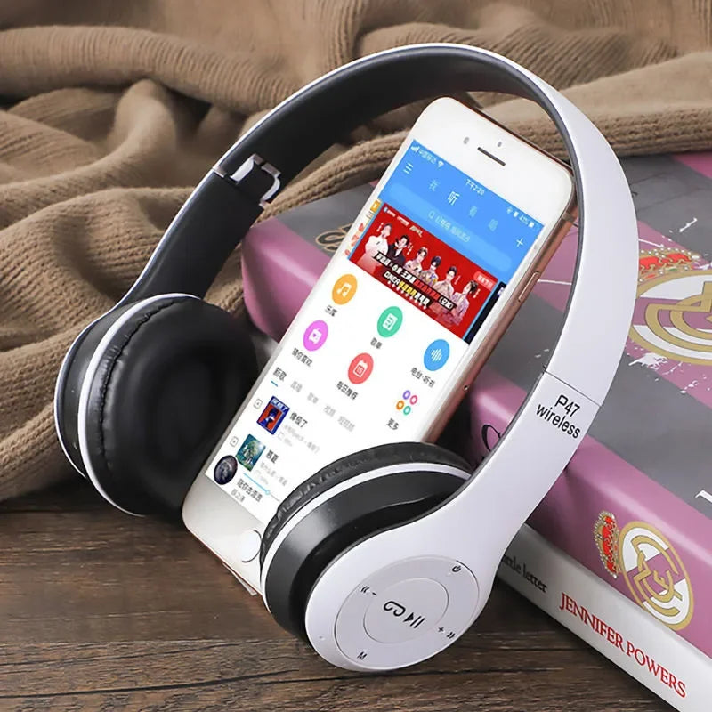 P47 Wireless Headphones – Bluetooth 5.0, Foldable, Stereo Bass