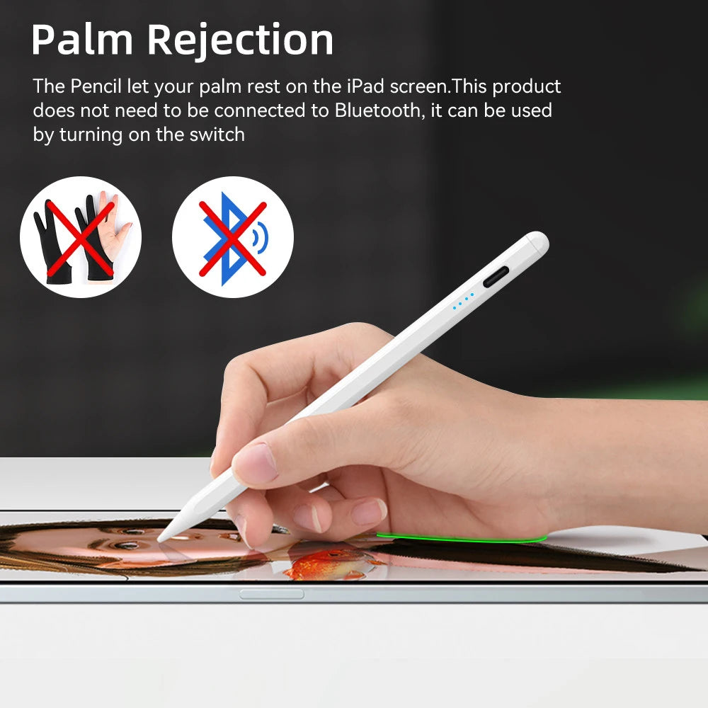 iPad Stylus Pen – Palm Rejection & Power Display