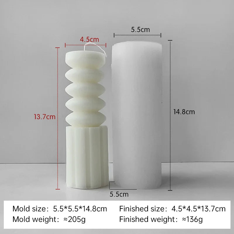 Striped Cylinder Silicone Candle Mold – DIY