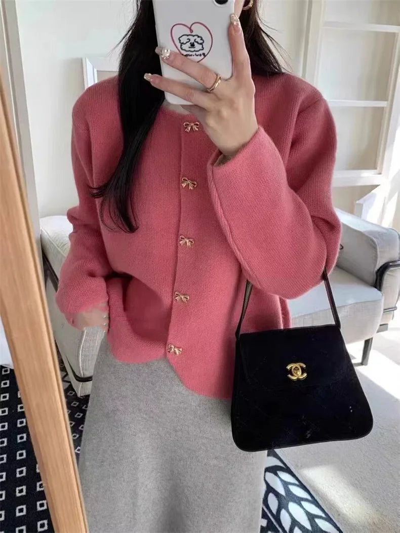 Women Ribbed Loose Cardigan Sweater Coat Knit V-Neck Casual Sweater Short Jacket for Cardigan Women E1048